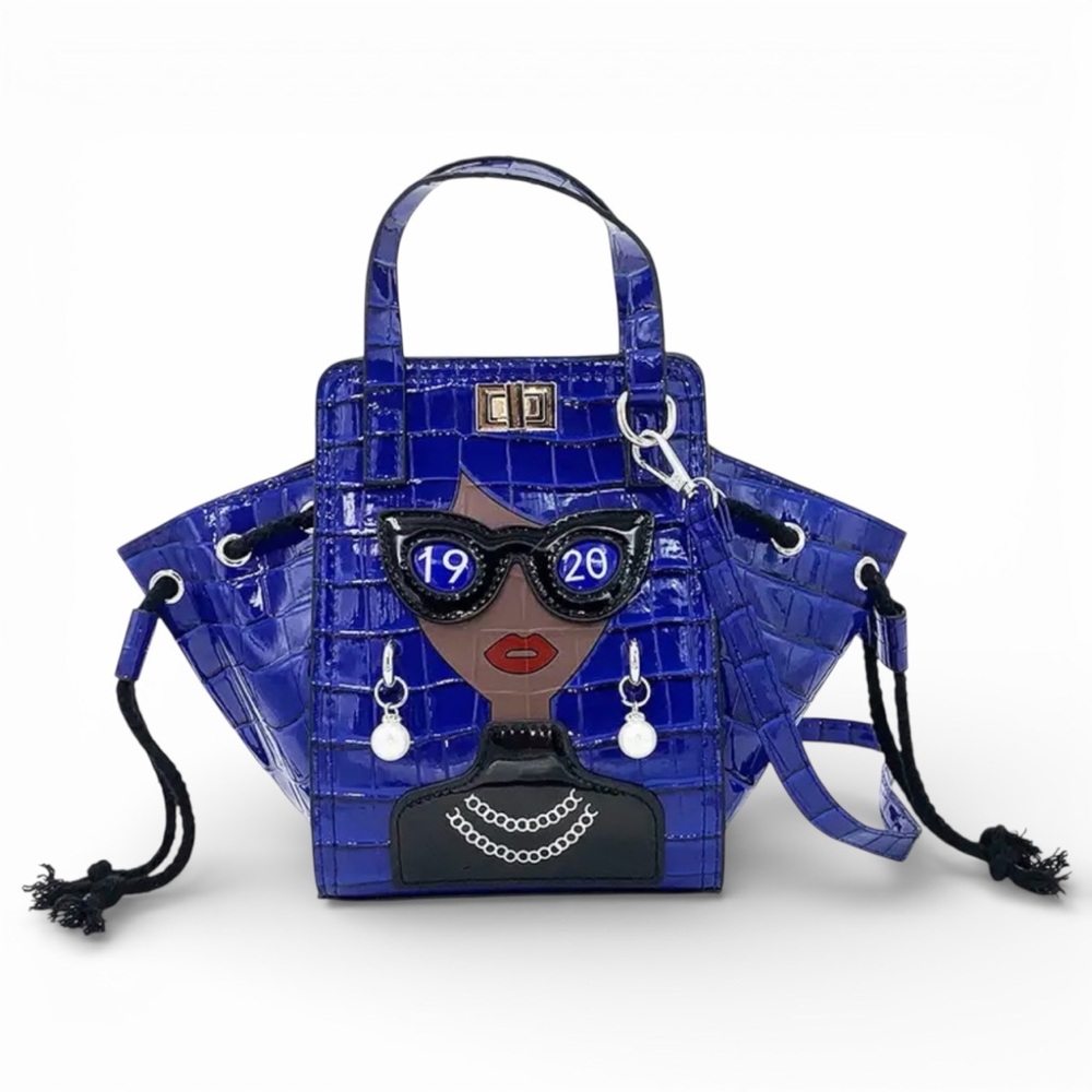 Blue Designer Handbag; Shoulder, Crossbody Fully Adjustable Satchel Body NWOT